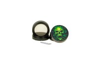 Super Heroes - Pollinatorgrinder - Schädel/Totenkopf Grün/Glow in the Dark - D 38 mm H 37 mm - Schwarz