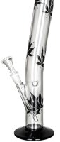 Leafline Glasbong Schwarzer Fuß+Mundstück H 35 cm D 40 mm NS 14,5