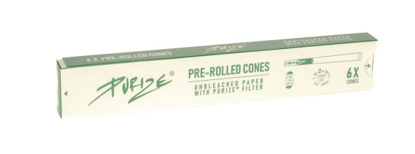 Purize - Cones mit Aktivkohlefilter Slim 6 mm - 6 Stück