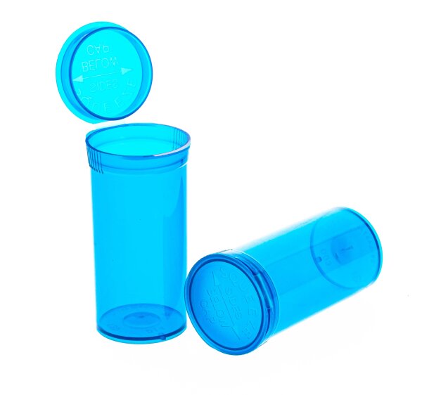 Kunststoffdose mit Pop Up Deckel - 48ml D 33 mm H 70 mm - Blau