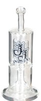 Jelly Joker Glasbong 14,5er - Chillma - H 29 cm WS 5 mm - 2x Percolator - Klar