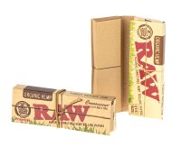 RAW Organic Hemp Connoisseur - unbleached - 1 1/4 - 32 Blättchen + 32 Filtertips