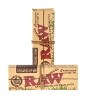 RAW Organic Hemp Connoisseur - unbleached - 1 1/4 - 32 Blättchen + 32 Filtertips