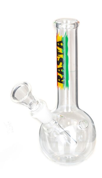 Rasta Glasbong 14,5er - mit Bauch & Rasta Schriftzug - H 16 cm D 24 mm