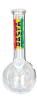 Rasta Glasbong 14,5er - mit Bauch & Rasta Schriftzug - H 16 cm D 24 mm