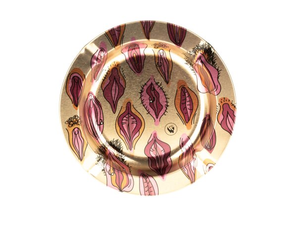 Metallaschenbecher "Pussy Pattern" - metallic rund - D 13 cm
