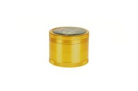 Black Leaf Pollinator Grinder mit Bild - Mexican Skull - D 50 mm H 40 mm - Gold