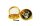 Black Leaf Pollinator Grinder mit Bild - Mexican Skull - D 50 mm H 40 mm - Gold