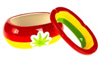 Keramik/Windaschenbecher "Rasta Leaf" 14x20x8,5 cm oval