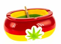 Keramik/Windaschenbecher "Rasta Leaf" 14x20x8,5 cm oval