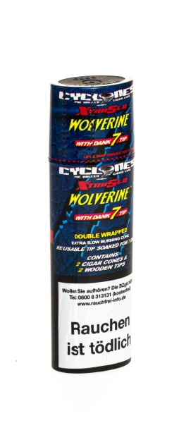 Cyclones Blunt Xtra Slo - Wolverine - 2x Tabakblunt (Schoko-Brownie)
