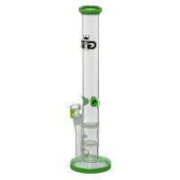 Grace Glass Glasbong 18,8er - Straight Green 2x Honeycomb Percolator - H 45 cm D 52 mm WS 5 mm - ICE
