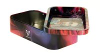 V Syndicate - Metalldose mit Rolling Tray im Deckel Mini - 122x70x30 mm - High Voltage (Tesla) - Lila
