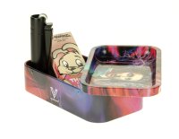 V Syndicate - Metalldose mit Rolling Tray im Deckel Mini - 122x70x30 mm - High Voltage (Tesla) - Lila
