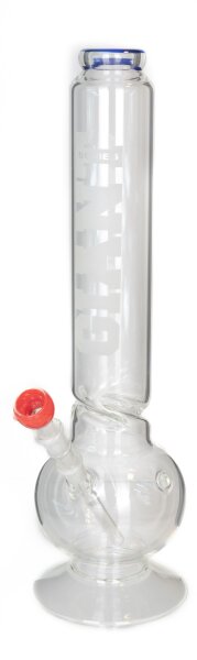 GIANT Glasbong 18,8er - Twisted - H 51 cm D 75 mm WS 5 mm - Zylinder + Kugel - ICE