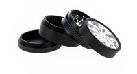 Thorinder Mini - Pollinator/Sieb Grinder H 42 mm D 50 mm - Farbe: Schwarz/Silber