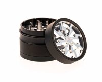 Thorinder Mini - Pollinator/Sieb Grinder H 42 mm D 50 mm - Farbe: Schwarz/Silber