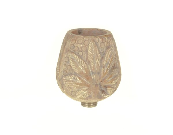Specksteinkopf geschnitzt groß "Leaf" - H 40 mm D 20 mm
