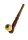 Holzpfeife/Purpfeife - geschnitzt L 12,5 cm mit Steinkopf - Braun
