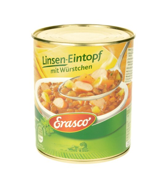 Versteckdose Erasco Linsen-Eintopf mit Würstchen H 12 cm D 10 cm