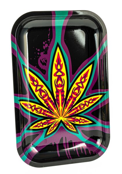 Fire Flow Rolling Tray - Neon Leaves - 27,5x17,5 cm - Small
