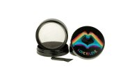 MetallPollinatorgrinder "Love is Love" 4Tlg. - Schwarz - D 50 mm H 37 mm