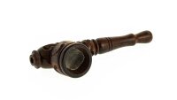 Holzpfeife/Kawumm L 10 cm Schraubkopf, geschnitzt - Braun