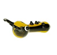 G-Spot Glaspfeife 10 cm Käfer mit Hörnern - gelb/schwarz Nr.41