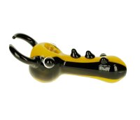 G-Spot Glaspfeife 10 cm Käfer mit Hörnern - gelb/schwarz Nr.41