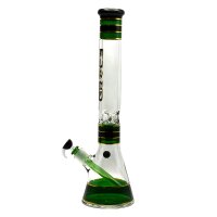 Grace Glass Glasbong 18,8er auf 14,5er - Beaker Classic Green - H 45 cm D 50 mm WS 7 mm - Grün/Schwarz