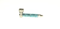 Purpfeife aus Metall - L 8 cm - Silberne Muster gemischt - ink. 1x Sieb