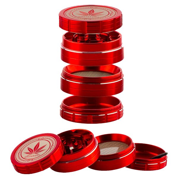 Grace Glass Amsterdam Pollinator Grinder - Rot - D 50 mm