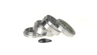 MetallPollinatorgrinder "Booster" 4Tlg. - Silber - D 50 mm H 39 mm