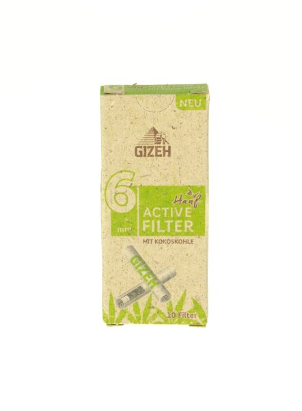 GIZEH Hanf + Gras - Aktivkohlefilter 10 Stück 6 mm