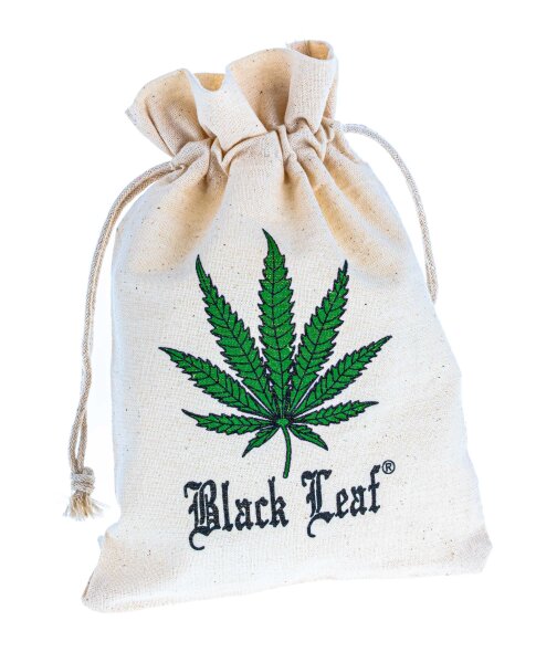 Black Leaf Baumwollbeutel - 155x130 mm