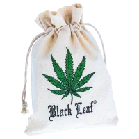 Black Leaf Baumwollbeutel - 155x130 mm