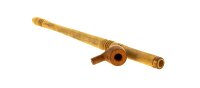Purpfeife aus Olivenholz mit Bruyerkopf L 22,8 cm