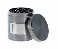 Black Leaf Pollinatorgrinder - 4tlg. mit Auswurf - D 63 mm H 67 mm - Grau