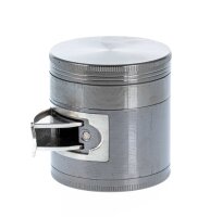Black Leaf Pollinatorgrinder - 4tlg. mit Auswurf - D 63 mm H 67 mm - Grau