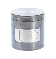 Black Leaf Pollinatorgrinder - 4tlg. mit Auswurf - D 63 mm H 67 mm - Grau
