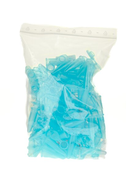 Reaktionsgefäß 1,5ml mit Deckel - 100er Pack - Transparent/Blau