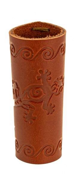 Lederhülle/Cover für Clipper - geprägt - Gecko