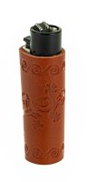 Lederhülle/Cover für Clipper - geprägt - Gecko