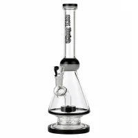Thug Life Glasbong - 14,5er Percolator + Bauch - H 29 cm D 30 mm - Schwarze Farbakzente
