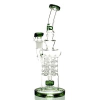Grace Glass Glasbong 18,8er - OG Series Recycler Green - H 34 cm D 65/25 mm WS 4 mm