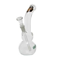 Greenline Glasbong 14,5er - mit Doppel-Bauch & Affen Motiv- H 22 cm D 28 mm