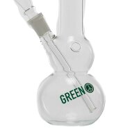 Greenline Glasbong 14,5er - mit Doppel-Bauch & Affen Motiv- H 22 cm D 28 mm