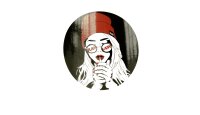 RAW Sticker - Art Deco Girl Glasses & Hat