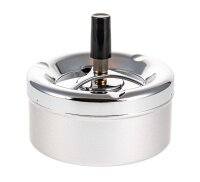 Schleuder Aschenbecher D 11 cm H 5 cm Silber Metallic