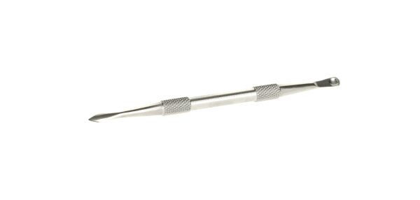 Öl-Werkzeug Dabber/Stab aus Edelstahl - Löffel & Spitze L 123 mm